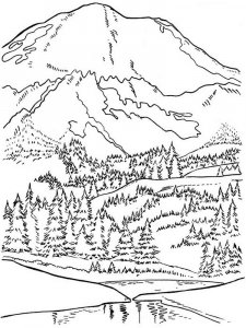 Mountains coloring page 1 - Free printable