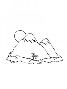 Mountains coloring page 18 - Free printable