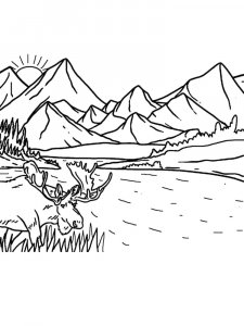 Mountains coloring page 23 - Free printable