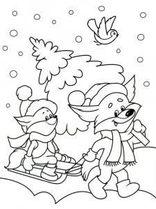 Winter coloring page 1 - Free printable
