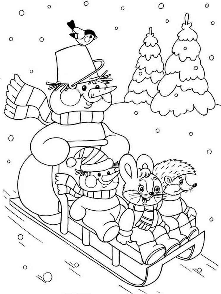 Winter coloring pages. Download and print winter coloring
