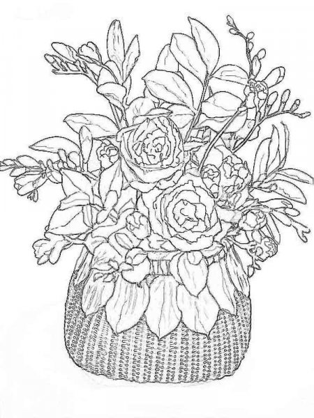 Flowers coloring pages for adults