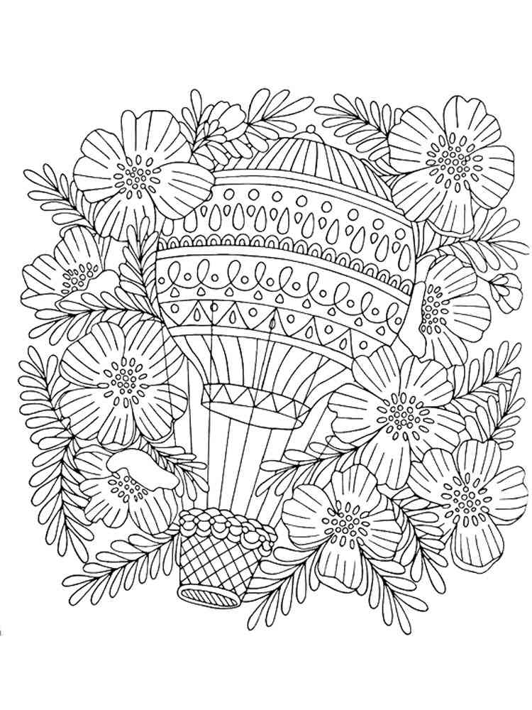 Free Hot Air Balloon coloring pages for Adults