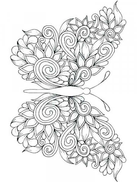 Butterfly coloring pages for Adults