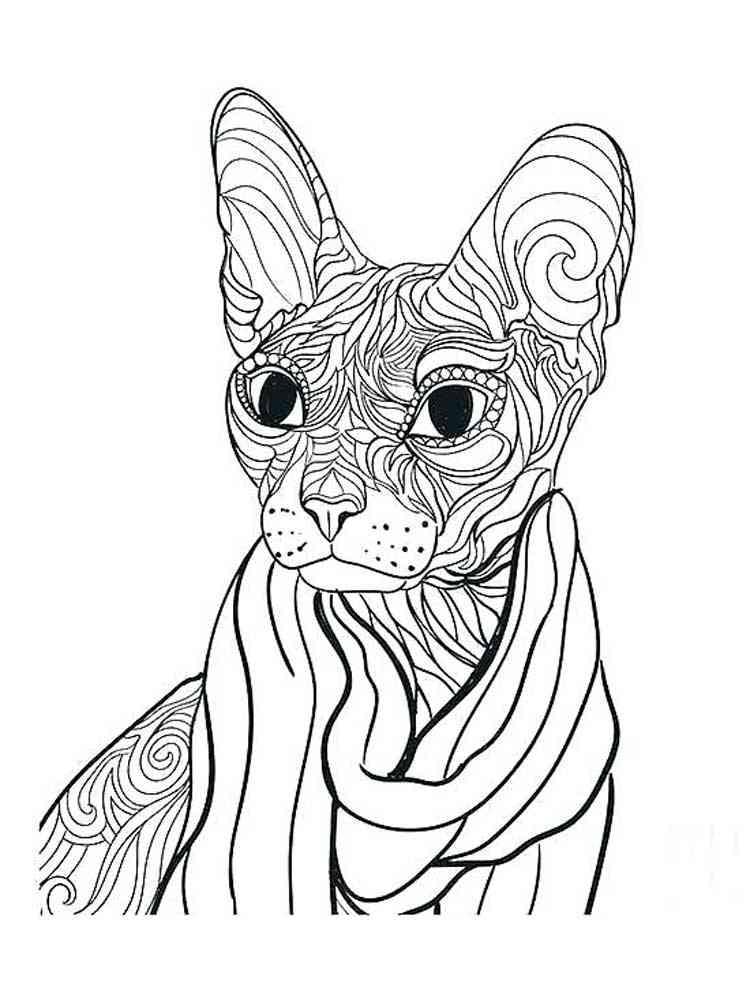 Cat Coloring Page For Adults - 195+ File for DIY T-shirt, Mug