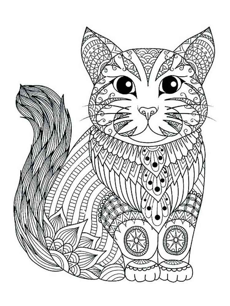 Download Free Cat coloring pages for Adults. Printable to Download Cat coloring pages.