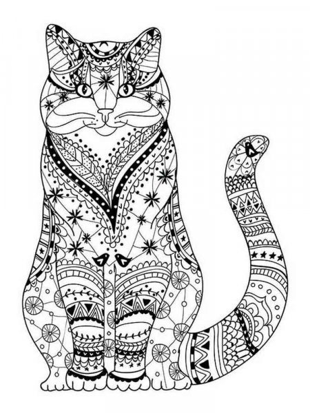 Cat coloring pages for Adults. P