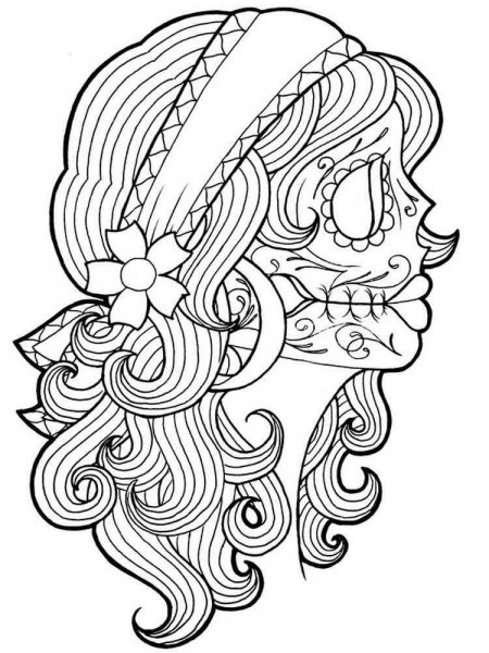 Dia De Los Muertos coloring pages for adults