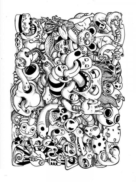 Doodle coloring pages for adults