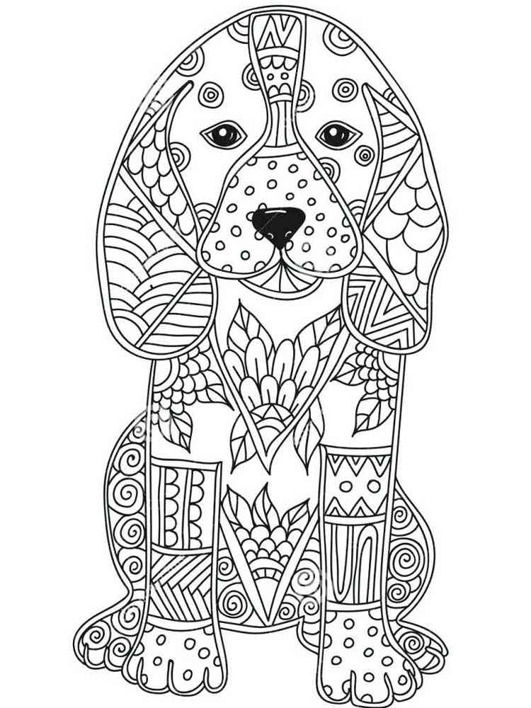 Free Dog coloring pages for Adults. Printable to Download Dog coloring