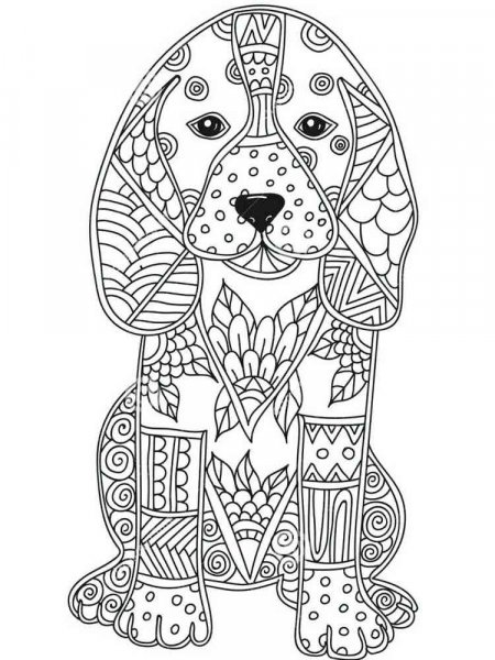 Dog coloring pages for Adults