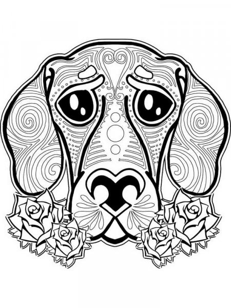 Dog coloring pages for Adults
