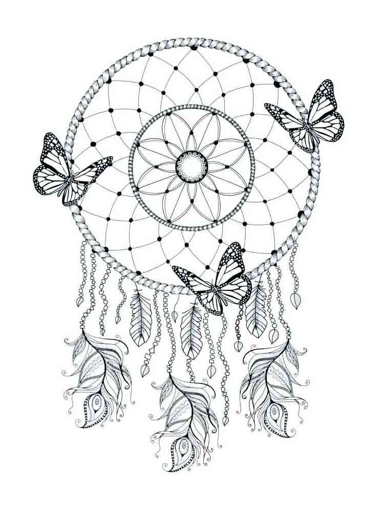 Free Dream Catcher coloring pages for Adults. Printable to Download