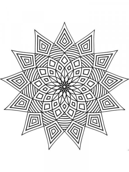 Geometric Design coloring pages for adults