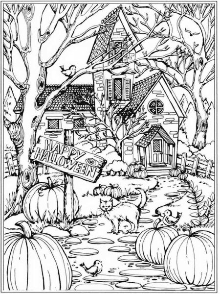 Halloween coloring pages for Adults