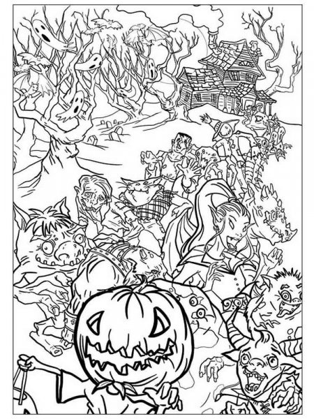 Halloween coloring pages for Adults