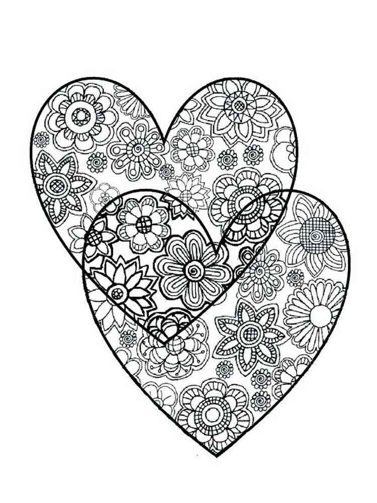 Free Hearts coloring pages for Adults. Printable to Download Hearts