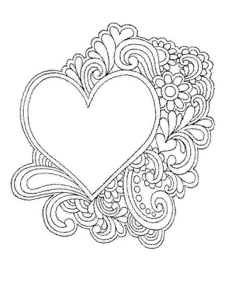 Super Coloring Pages Heart : Patterned heart coloring page coloring