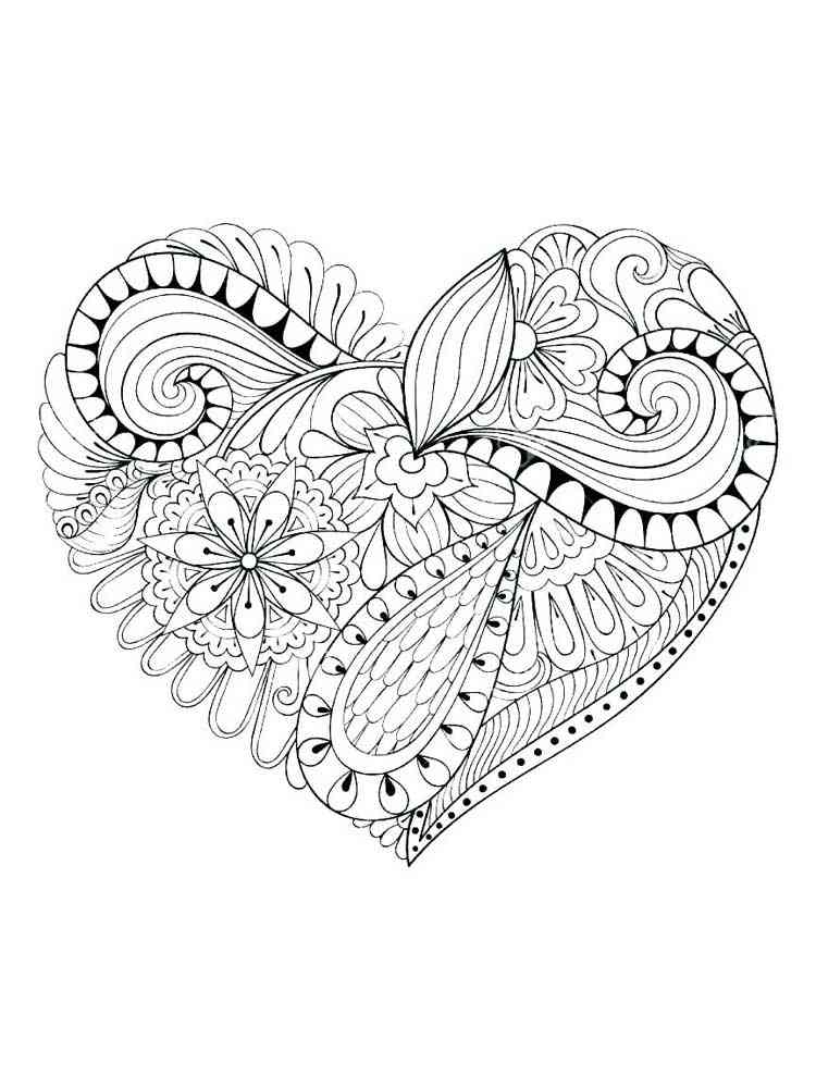 Free Hearts coloring pages for Adults. Printable to Download Hearts