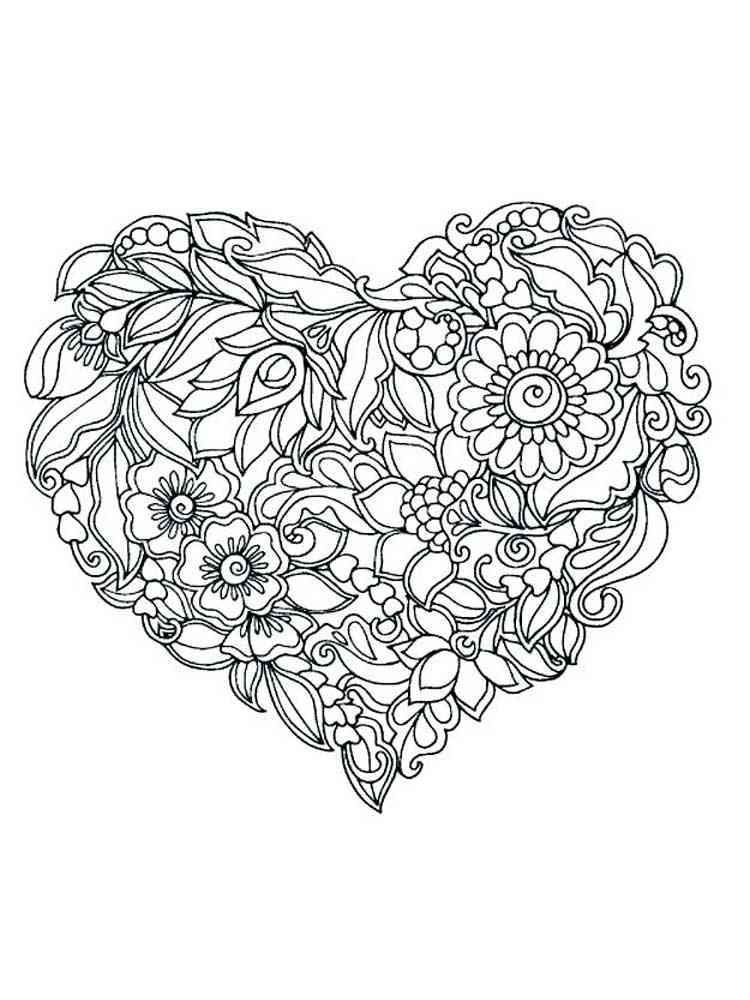 Download Free Hearts coloring pages for Adults. Printable to ...