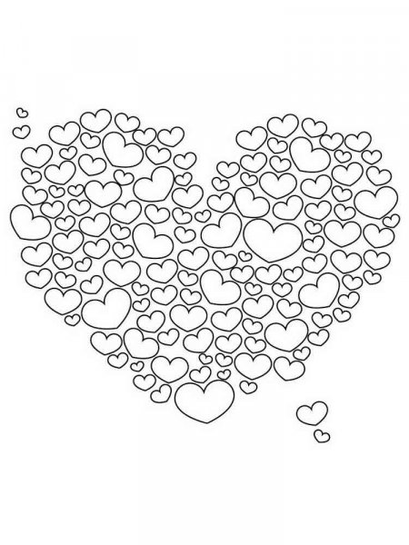 Hearts coloring pages for Adults