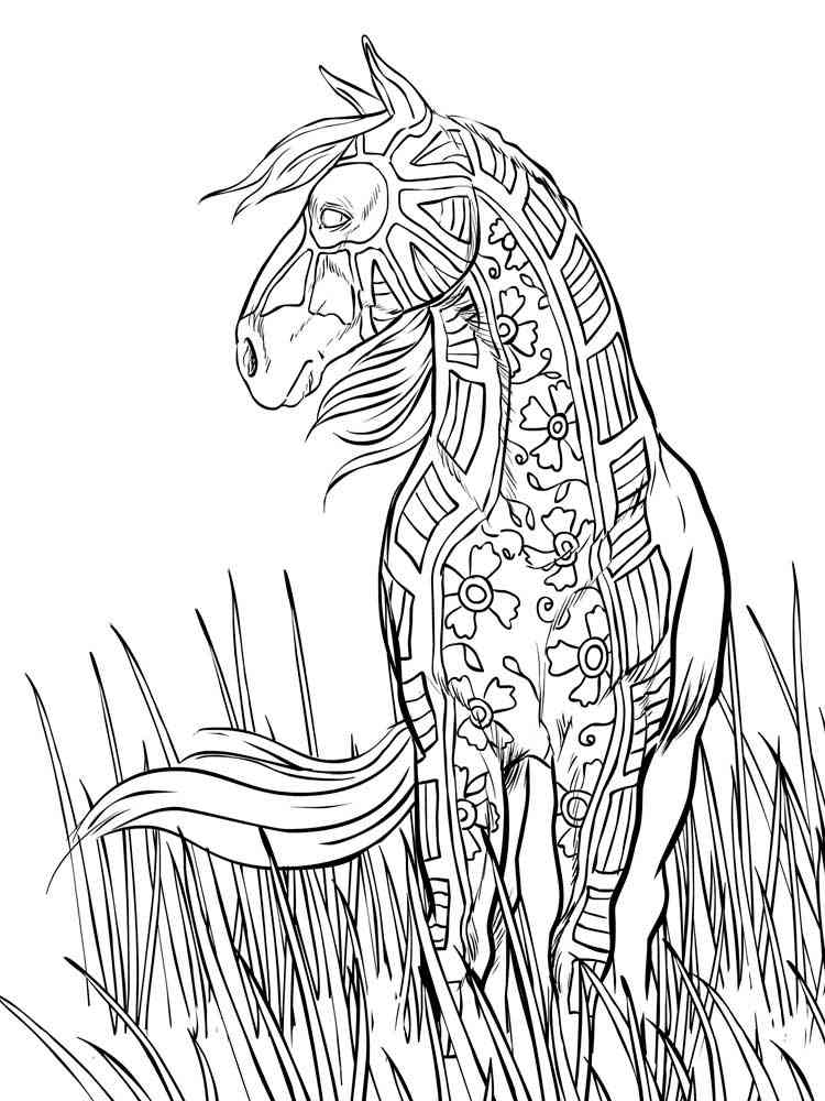 free horse coloring pages for adults printable to download horse coloring pages