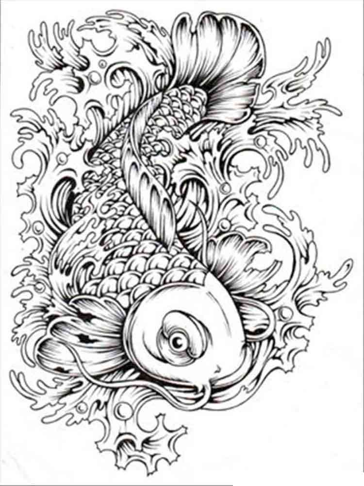 Download KOI Fish coloring pages for adults. Free Printable KOI Fish coloring pages.