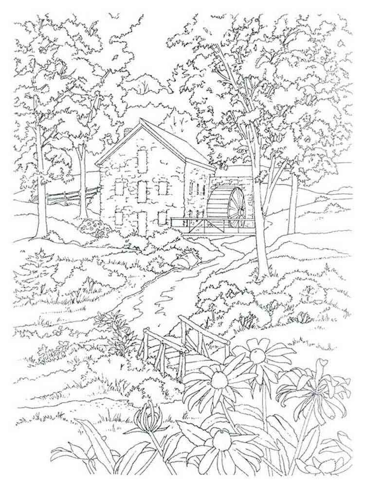 Download Free Landscapes coloring pages for Adults. Printable to Download Landscapes coloring pages.