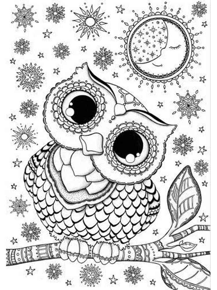 Free Owl coloring pages for Adults. Printable to Download Owl coloring