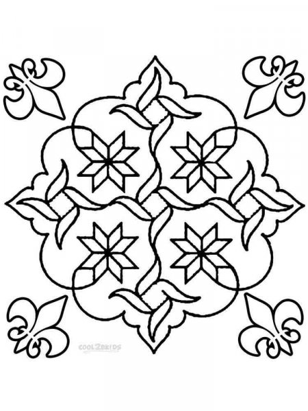 Rangoli coloring pages for adults.