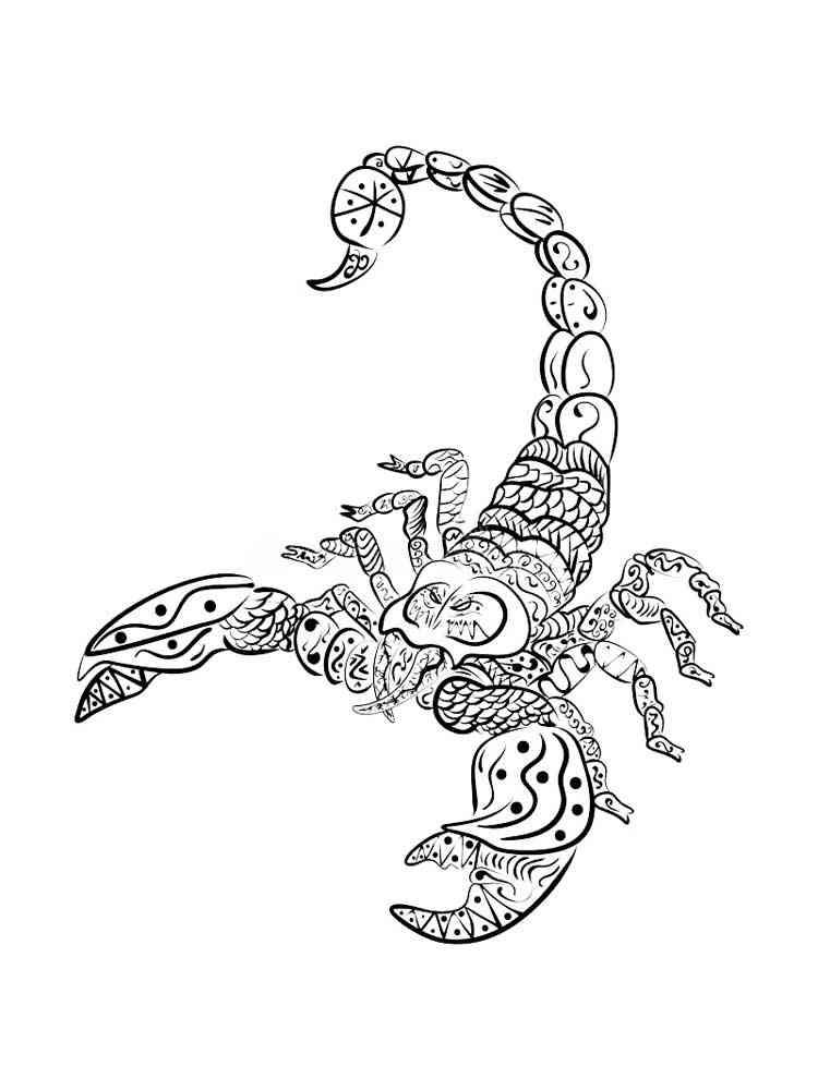 Scorpio coloring pages for Adults