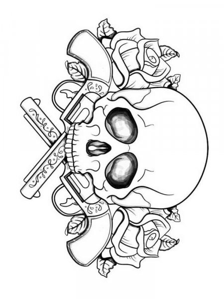 Skull coloring pages for Adults