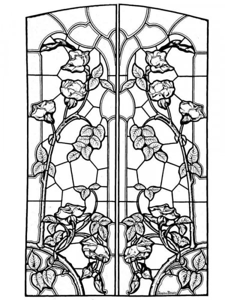 Stained Glass coloring pages for Adults