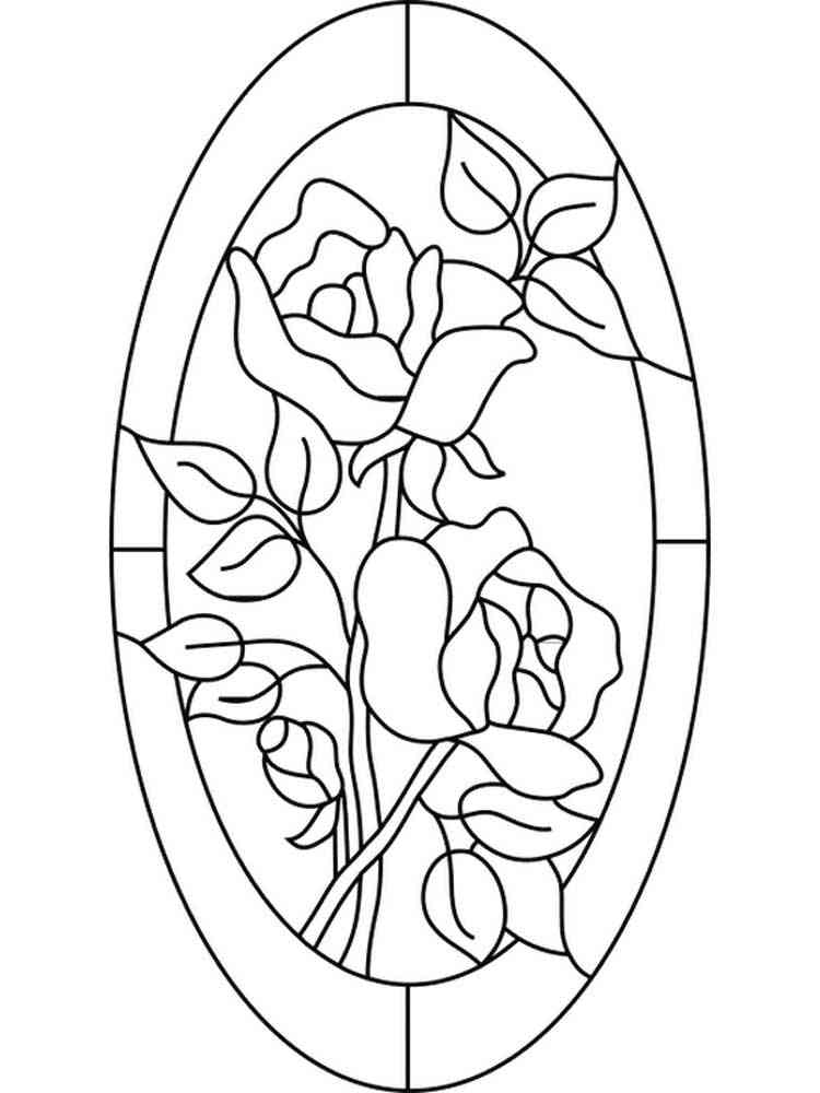 Free Stained Glass coloring pages for Adults. Printable to D