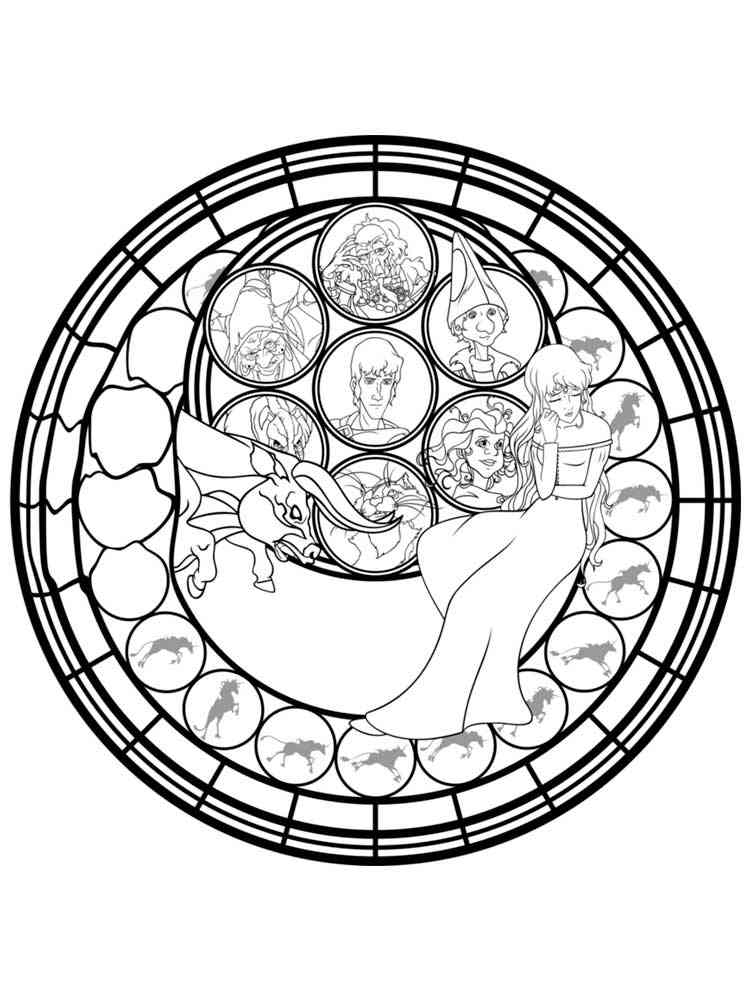 Stained Glass coloring pages for Adults