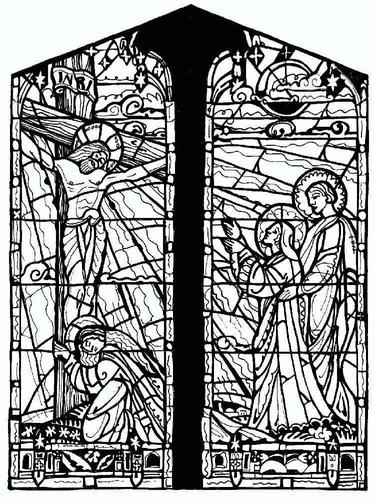 Download Free Stained Glass coloring pages for Adults. Printable to ...