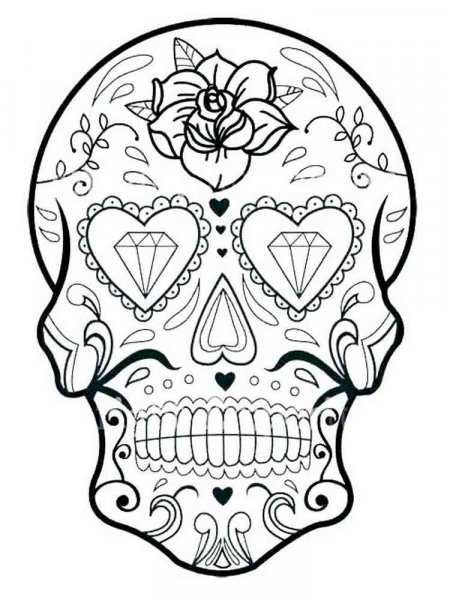 Sugar Skull coloring pages for Adult