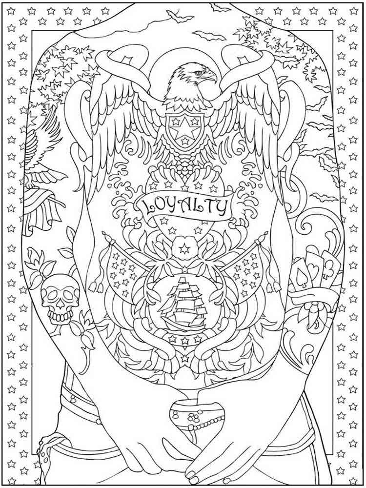 Download Free Tattoo coloring pages for Adults. Printable to ...