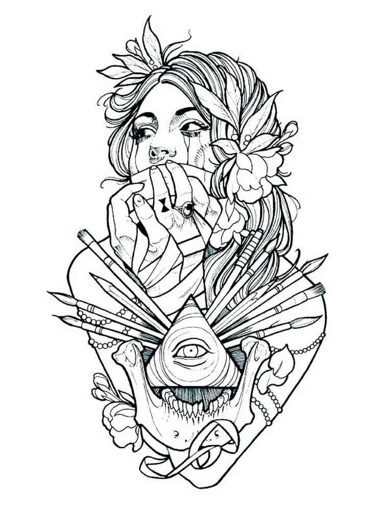 Tattoo coloring pages for Adults