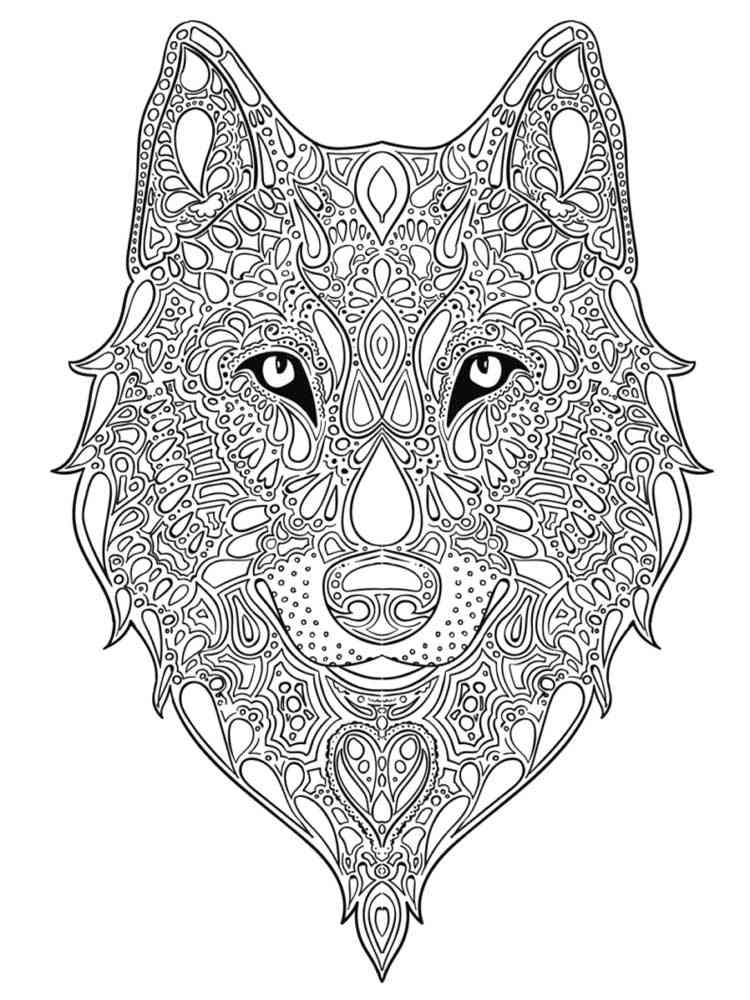 free wolf coloring pages for adults printable to download