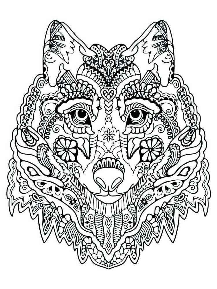 Free Wolf coloring pages for Adults. Printable to Download Wolf
