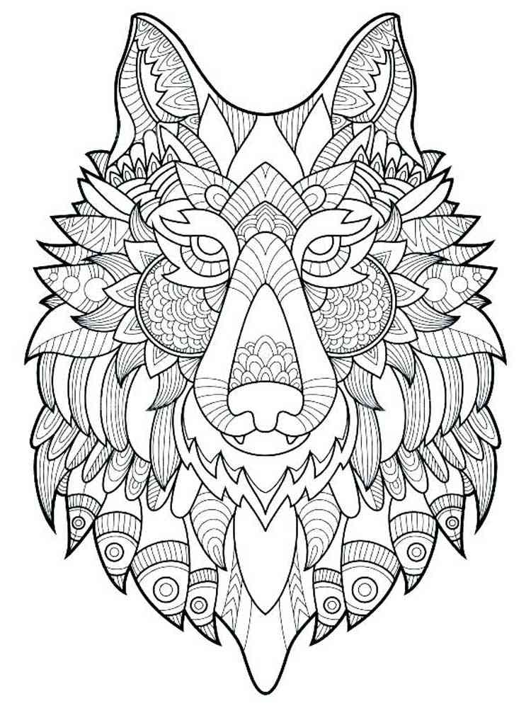 free wolf coloring pages for adults printable to download