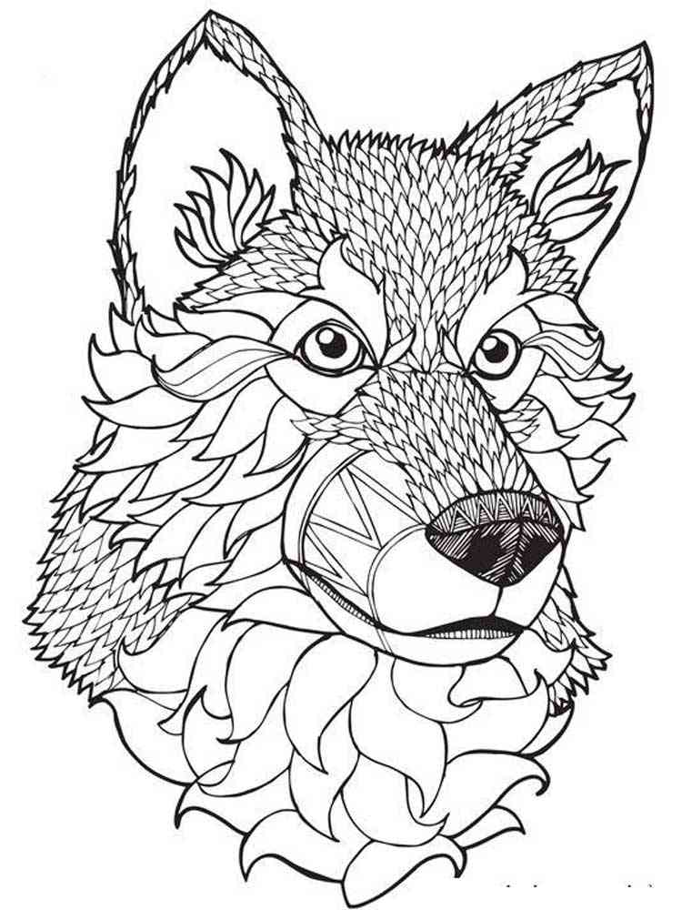 free wolf coloring pages for adults printable to download