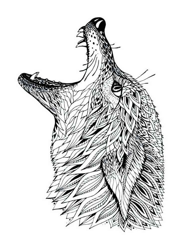 Free Wolf coloring pages for Adults. Printable to Download Wolf