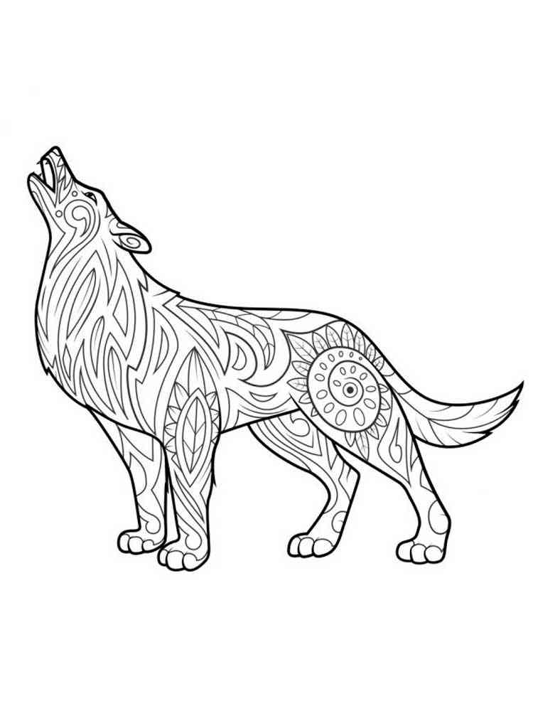 wolf adult coloring pages printable free