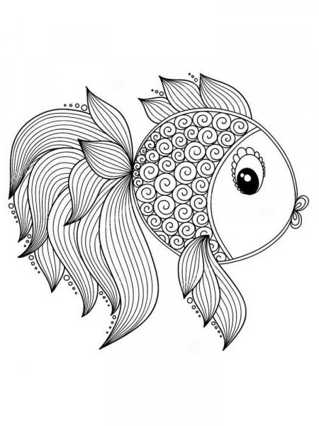 Fish coloring pages for Adults