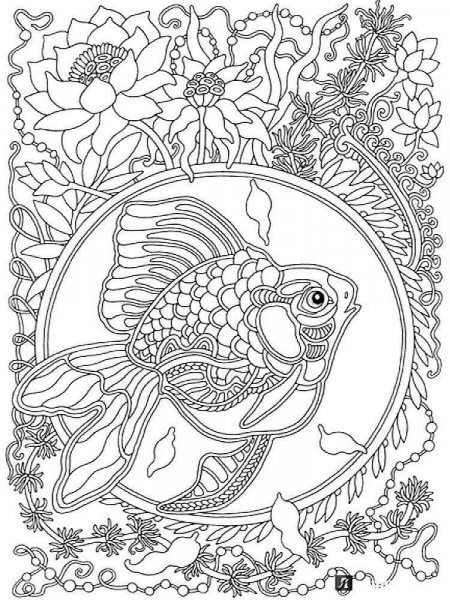 Fish coloring pages for Adults