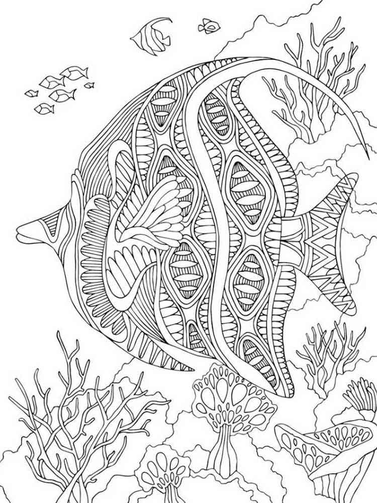 Zentagle Fish coloring pages for Adults