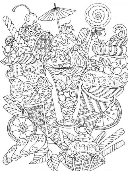 Food coloring pages for Adults