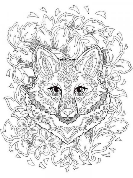 Fox coloring pages for Adults